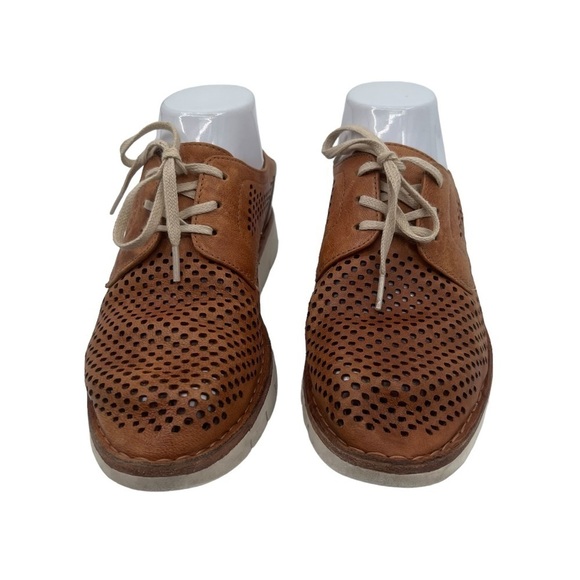 Trask Brown Perforated Lace Up Loafers Size 7 1/2 Women's - Picture 3 of 10